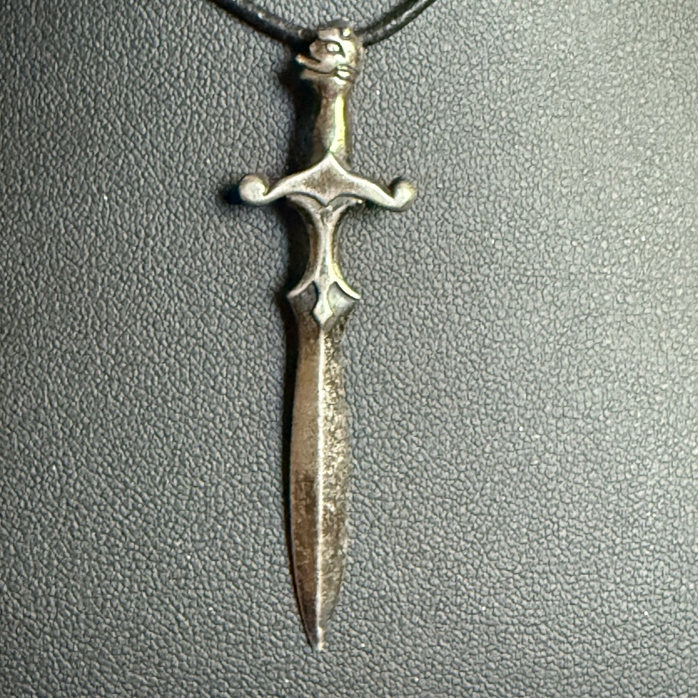 Vintage Dragon Hilt Sterling Silver Necklace